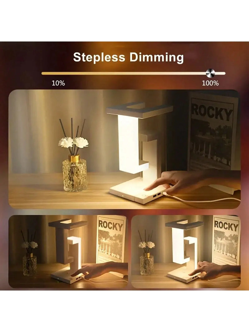 Wireless charging LED desk lamp, can be used as a wireless charger for mobile phones, adjustable brightness, suitable for bedroo