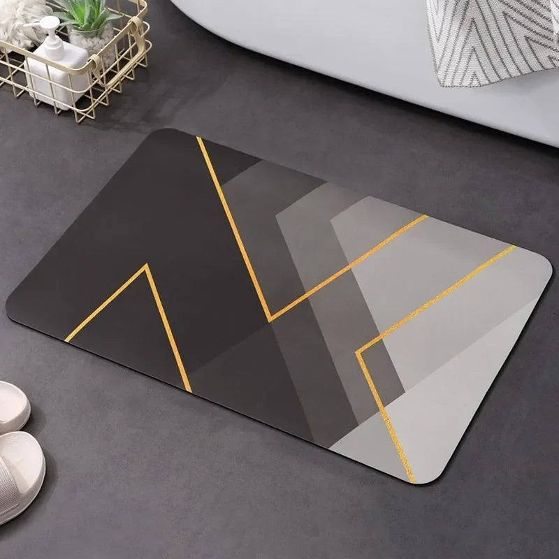 Anti-Slip Mat Bathroom/Kitchen Thick Drying Bath Stitched Absorbent Wall Pad Decorative Elegant Multipurpose