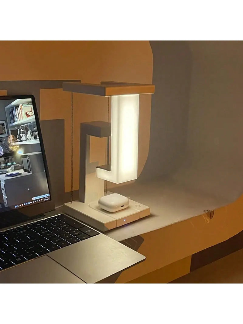 Wireless charging LED desk lamp, can be used as a wireless charger for mobile phones, adjustable brightness, suitable for bedroo