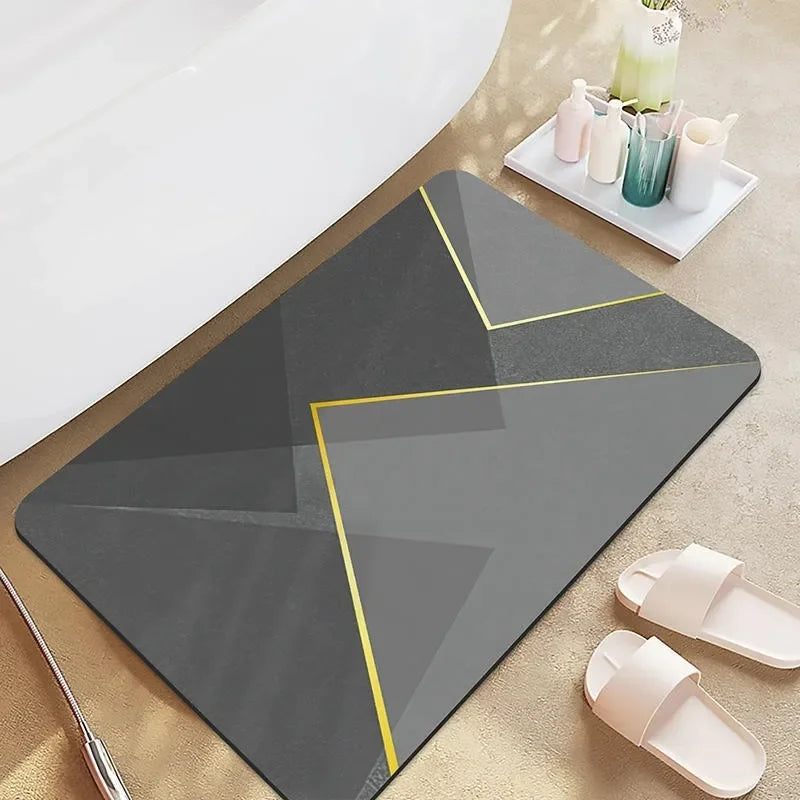 Anti-Slip Mat Bathroom/Kitchen Thick Drying Bath Stitched Absorbent Wall Pad Decorative Elegant Multipurpose