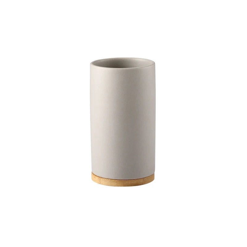UNTIOR 3PCS Ceramic Bathroom Accessories Set Fashion Soap Dispenser Toothbrush Holder Tumbler Ceramic Household Bathroom Product