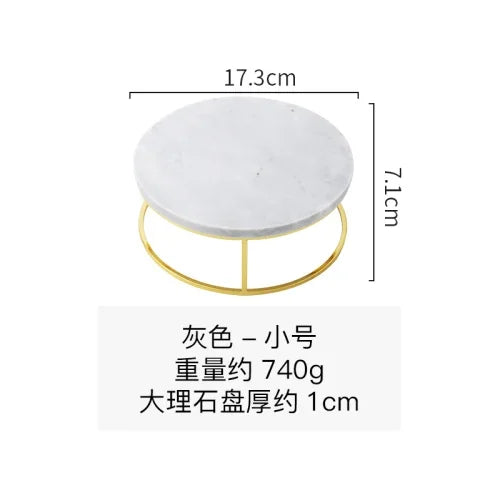 Nordic Marble Cake Dessert Tray Decoration Modern Simple Home Makeup Tools Jewelry Storage Plate Fruit Snack Chocolate Display