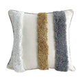 Unique Boho Throw Pillow with Braided Rope Pattern Handmade Tassels Cushion Soft Cotton Linen Textured Cushion for Sofa Bed