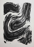 Abstract Black And White Flowing Lines Ink Landscape Minimalist Poster Print Wall Art Pictures Canvas Painting Room Home Decor