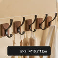 5/3/1Pcs Solid Wood Hooks Wall Mounted Clothes Scarf Hat Coat Hook Simple Room Decor Storage Hanger Towel Rack Home Organizer