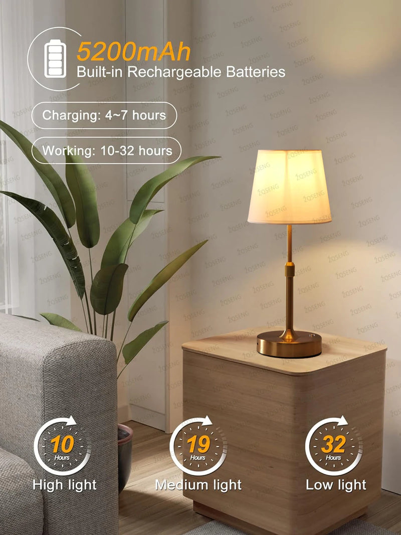 Simple Rechargeable Table Lamp Bar Desk Lamp Dimming Atmosphere Wireless Night Light for Bedroom USB Charging Touch Decor Lamp