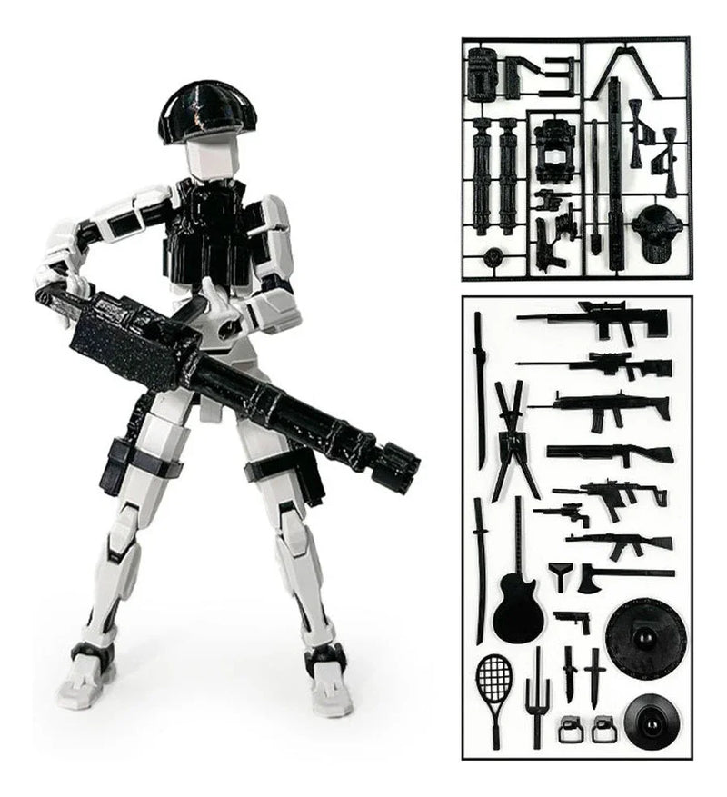 3D Printed Toy Model Lucky13 War Sandbox Action Figure Dummy T13 Toy Doll Robot Assembly Model Decoration Desktop Decoration