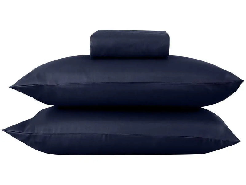 Bed Set Couple 100% Polyester Marcellin Textile Hypercal Navy Blue 3 Pieces