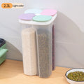4-Grid Airtight Food Storage Container, Pantry Organization Canisters for Flour, Rice, Pasta, Cereals, Keep Dry Food Fresh