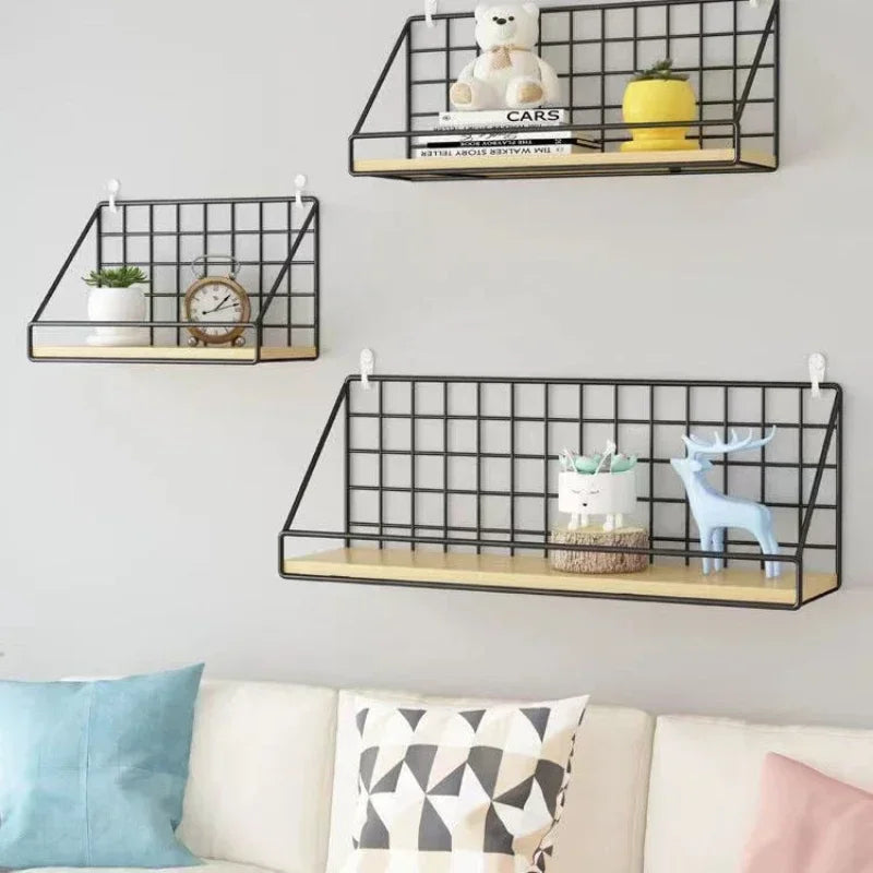 Wall Mounted Shelves Without Drilling Wood Hanging Shelf Kitchen Organizer Hanging Spice Jar Storage Shelf for Seasoning Holder