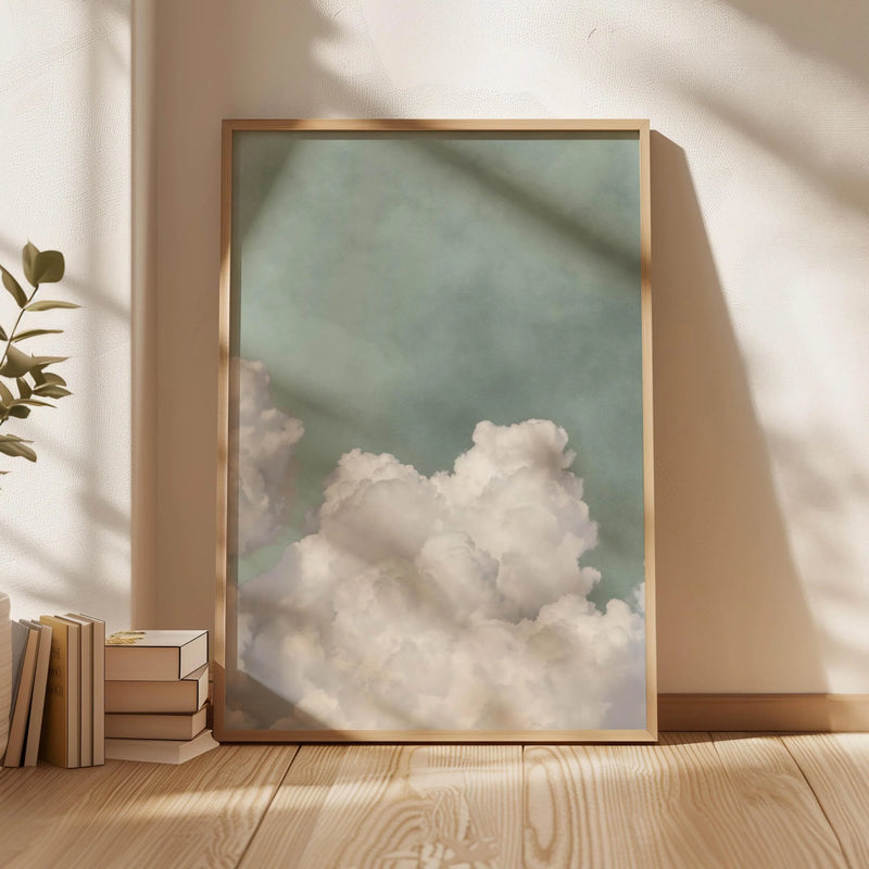 Sage Green Cloud Wall Art Poster Abstract Sky Art Canvas Prints For Modern Living Room Bedroom Dormitory Home Aesthetic Decor