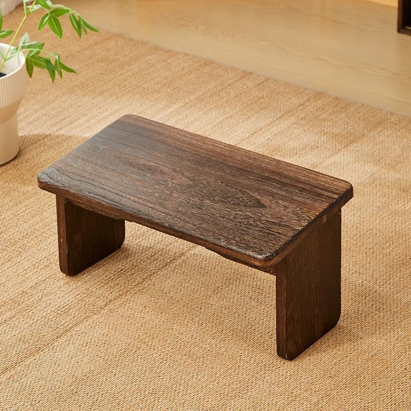 Meditation Solid Wood Stool Foldable Wood Yoga Bench Kneeling Stool Yakisugi Floor Seat Burnt Paulownia Home Correction Chair