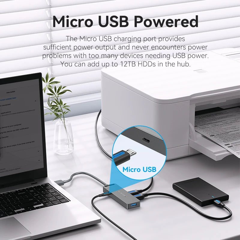 Vention USB Hub High Speed 4 Ports Multi USB 3.0 to USB 3.0 Hub Splitter Adapter for MacBook Pro iPad Pro Xiaomi Lenovo USB Hub