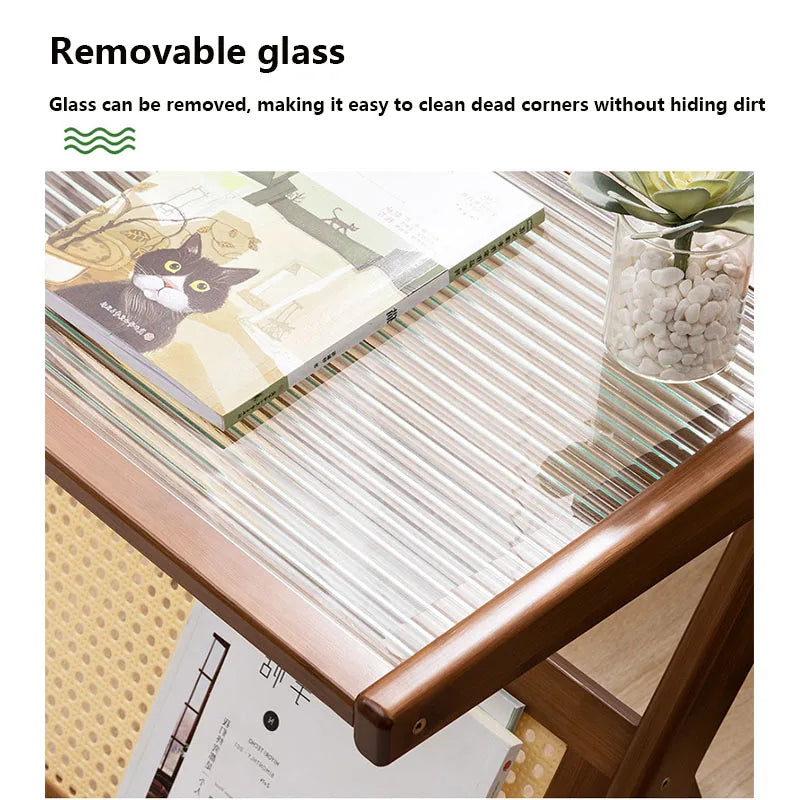 Z Shaped Side Table Creative Tea Coffee Table With Rack For Household Sofa Corner Living Room Bedroom Small Apartment Supplies
