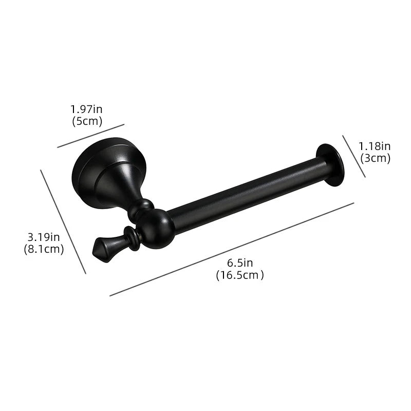 Matte Black Bathroom Accessories Hardware Set Aluminum Alloy Wall Mount Towel Bar Towel Ring Toilet Roll Paper Holder Robe Hook