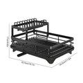 Bowl Rack - 2 Tier Dish Drainer Storage Adjustable Space Saving Kitchen Utensil Organizer for Plates Cups Cutlery