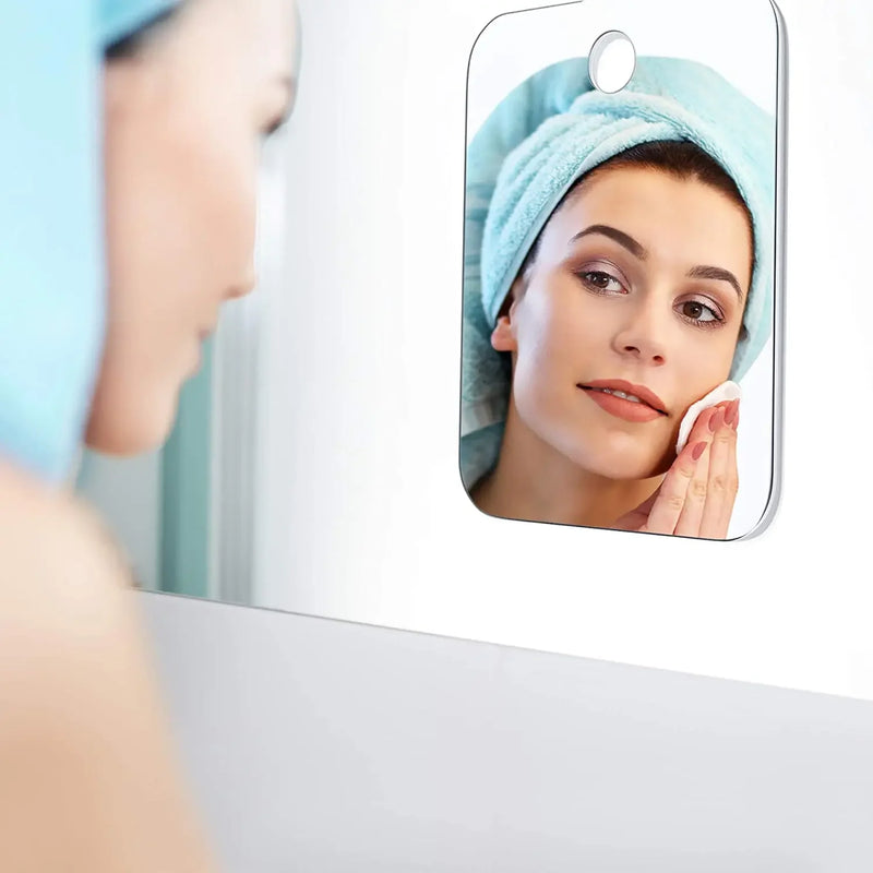 Acrylic Fog Free Mirror Wall Suction Travel Mirror Unbreakable Portable Traveling Shaving Women Makeup Bathroom Accessories