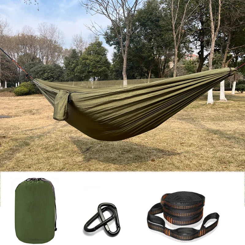 Camping mosquito net hammock and Ultralight Portable Hammock with Adjustable Ridgeline for Camping, Hiking, Backpacking