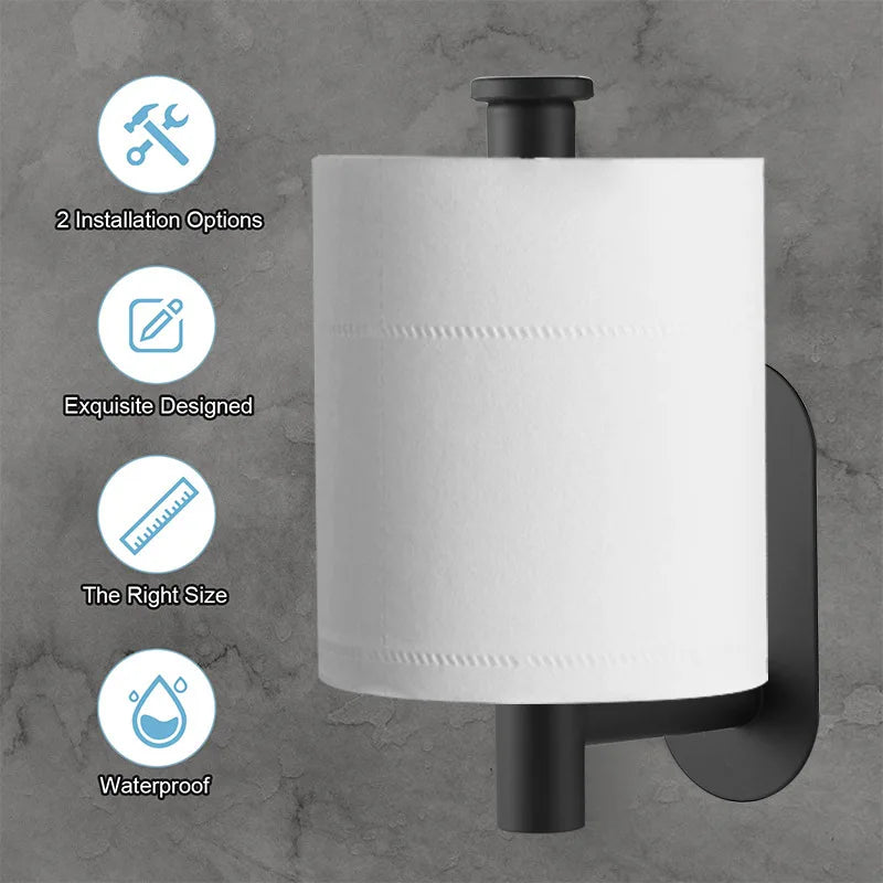 Stainless Steel Toilet Paper Holder Tissue Hanger Adhesive Toilet Paper Stand Paper Towels Holder Waterproof Bathroom Accessory