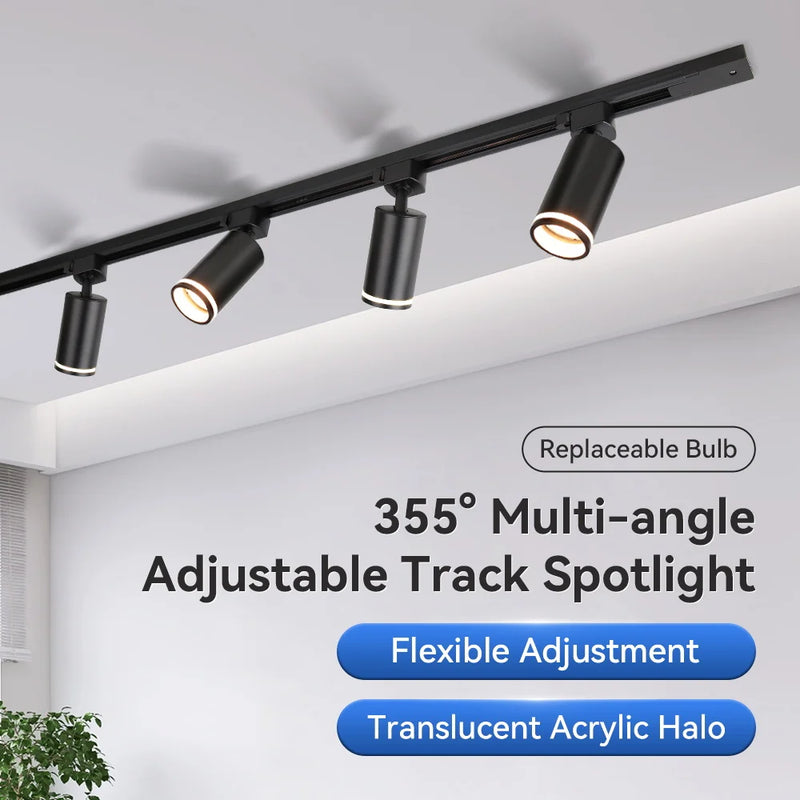 GU10 Track Light Led Spotlights 110V/220V Track Rail Lighting for Living Room Decor Clothing Store Ceiling Spot Lights Full Sets
