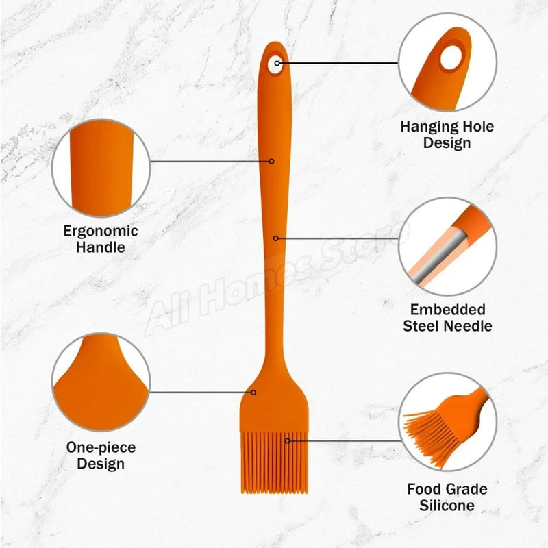 5/3/2/1pcs Silicone Kitchen Brush Basting Pastry Brush Cooking OilBrush for Sauce Butter Marinades Food Brushes BBQ Grill Baster