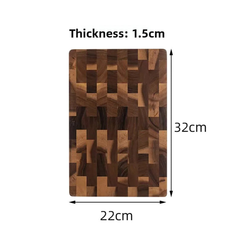 Acacia Wood End Grain Cutting Board Beautiful Checkerboard Pattern Hardwood Knife Friendly Chopping Board