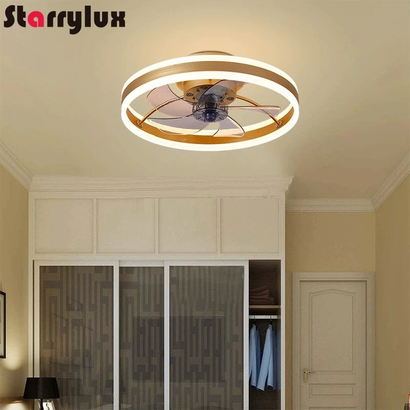 Modern Design LED Ceiling Fan Light with Remote Control for Living Room Bedroom Dinning Room