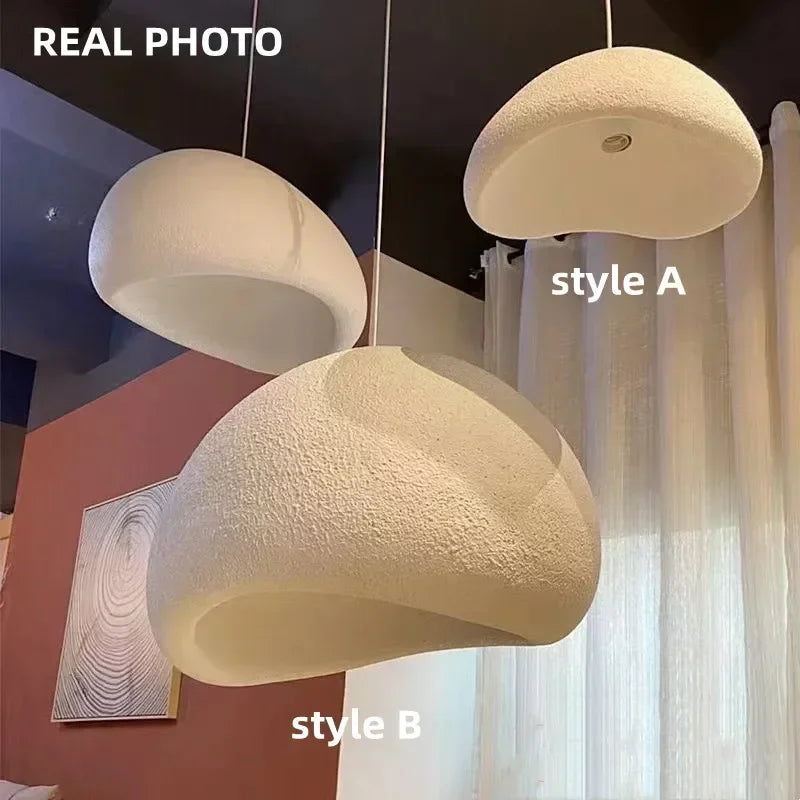 LED Pendant Lights White Resin Hanging Lamp for Living Dining Room Restaurant Decor Chandelier Art Suspension Luminaire