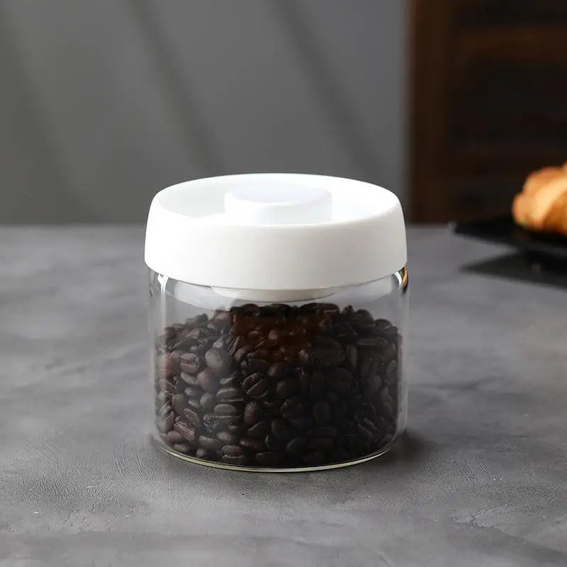 Vacuum Sealed Tank Coffee Bean Glass Sealed Jar Household Moisture-proof Air Extraction Airtight Container Coffee Set