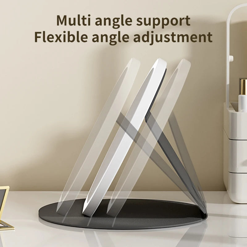 3 Color LED Makeup Mirror Dimmable with Touch Screen Fold Adjust Cosmetic Mirrors 8.66 & 7.28inch for Tabletop Travel & Home Use