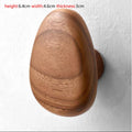 Pebble shaped Wall Mounted Coat Hook Natural Wood Clothes Hanger Decorative Key Hat Scarf Handbag Storage Hanger Bathroom Rack