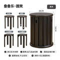 Solid Wood Folding Stool Nordic Living Room Low Stool Dining Chair Home Modern Simple Walnut Color Furniture Round Stool Table