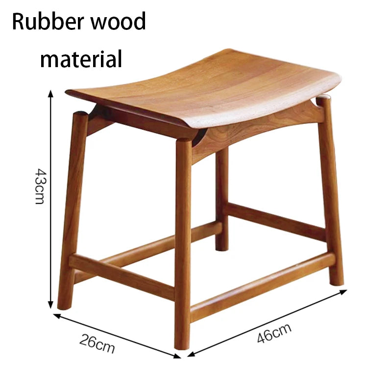 Mid-century Stools Solid Wood Stools Bedroom Luxury Decorative Vanity Stool Nordic Interior Living Room 1-person Dining Stool