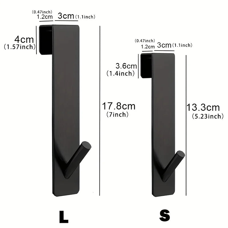 2pcs Bathrobe Hanger Shower Room Glass Over Door Hanging Hooks Punch-free Waterproof Towel Hanger Metal S-Shape Bath Towel Hooks
