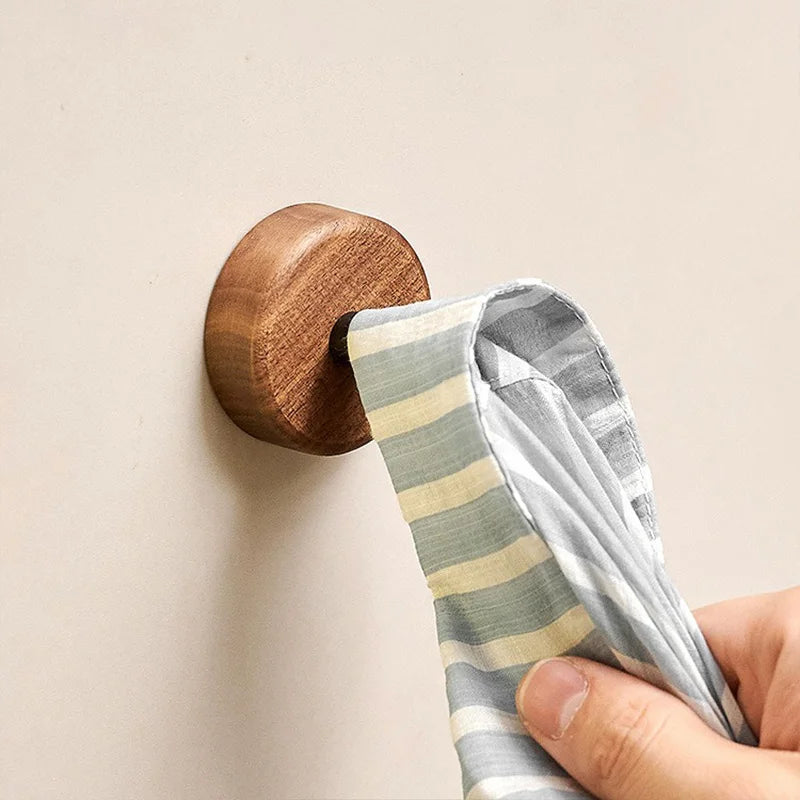5/3/1Pcs Solid Wood Hooks Wall Mounted Clothes Scarf Hat Coat Hook Simple Room Decor Storage Hanger Towel Rack Home Organizer