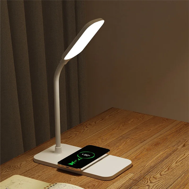 Ultra 15W LED Desk Lamp Wireless Charging Desk Lamp Adjustable Light Eye Protection Desk Lamp Flexible Touch Activated White