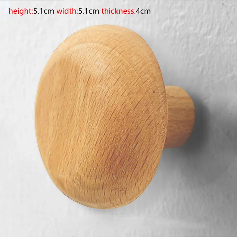 Pebble shaped Wall Mounted Coat Hook Natural Wood Clothes Hanger Decorative Key Hat Scarf Handbag Storage Hanger Bathroom Rack