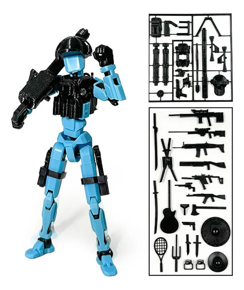 3D Printed Toy Model Lucky13 War Sandbox Action Figure Dummy T13 Toy Doll Robot Assembly Model Decoration Desktop Decoration