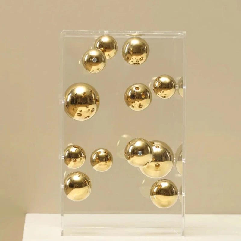 Creative Square Acrylic Cover Sphere Decoration Living Room Porch Cabinet Crafts Ornament Modern Clear Acrylic Square Home Decor