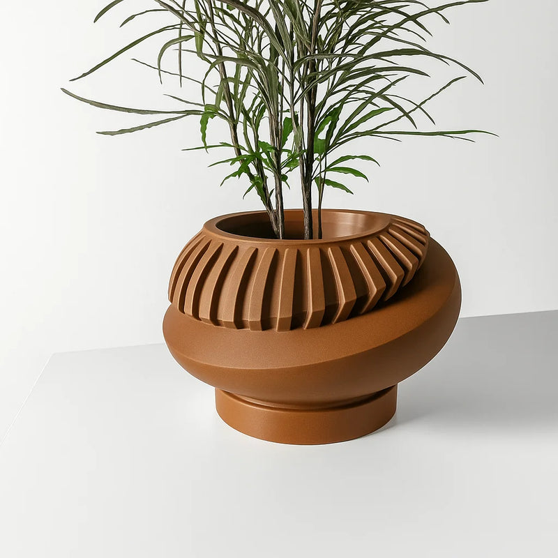 Modern Minimalist 3D Printed Plant Pot – Biodegradable Flower Planter for Home Decor, Eco-Friendly Sustainable Gift (Luxar)