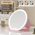 3 Color LED Makeup Mirror Dimmable with Touch Screen Fold Adjust Cosmetic Mirrors 8.66 & 7.28inch for Tabletop Travel & Home Use