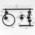 Matte Black Bathroom Accessories Hardware Set Aluminum Alloy Wall Mount Towel Bar Towel Ring Toilet Roll Paper Holder Robe Hook