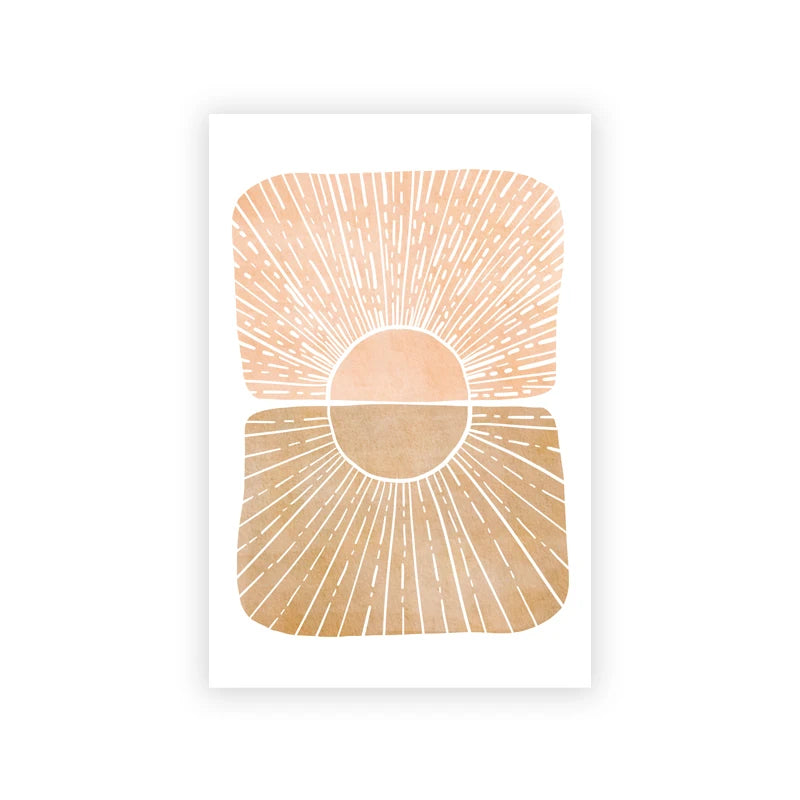 Earth Tone Abstract Geometry Canvas Painting Beige Gray Neutral Color Poster Wall Pictures Boho Wall Art Print Living Room Decor