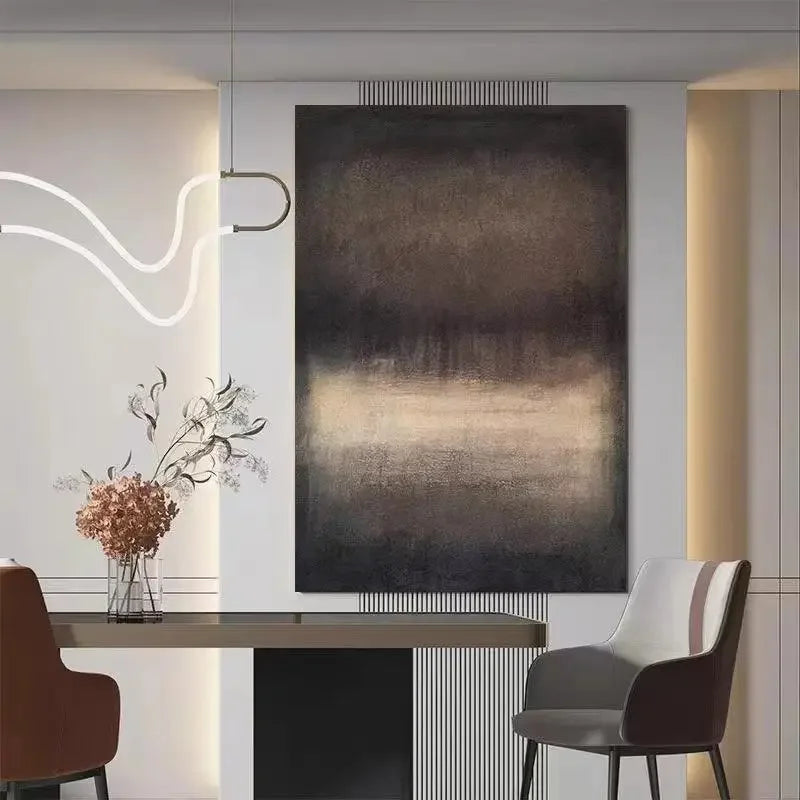 Large Beige Brown Abstract Boho Textured Handmade Canvas Painting  Modern Home Wall Art Decor