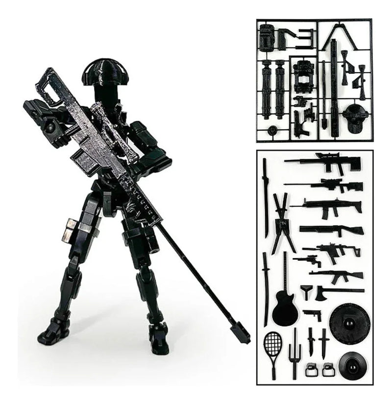 3D Printed Toy Model Lucky13 War Sandbox Action Figure Dummy T13 Toy Doll Robot Assembly Model Decoration Desktop Decoration