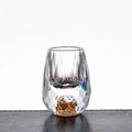 15MLGold Foil Crystal Wine Glass1/2/6piece Set, Luxury Whiskey Glass BPA Free Suitable for Decoration Collection and Celebration