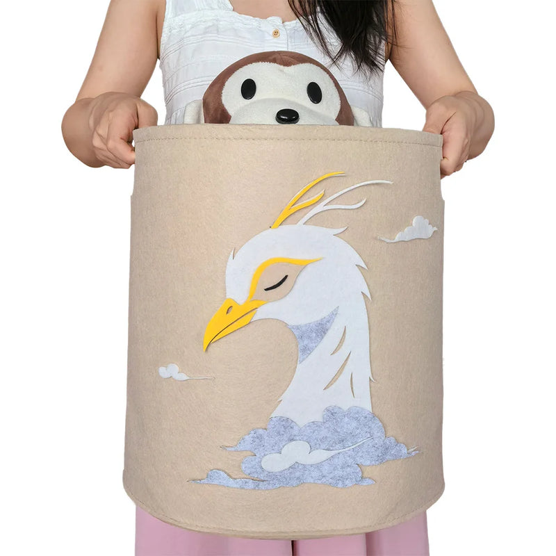 1PC Animal Storage Basket With Handle Toys Clothes Organizer Sundries Folding Storage Box Cabinet Laundry Basket Container
