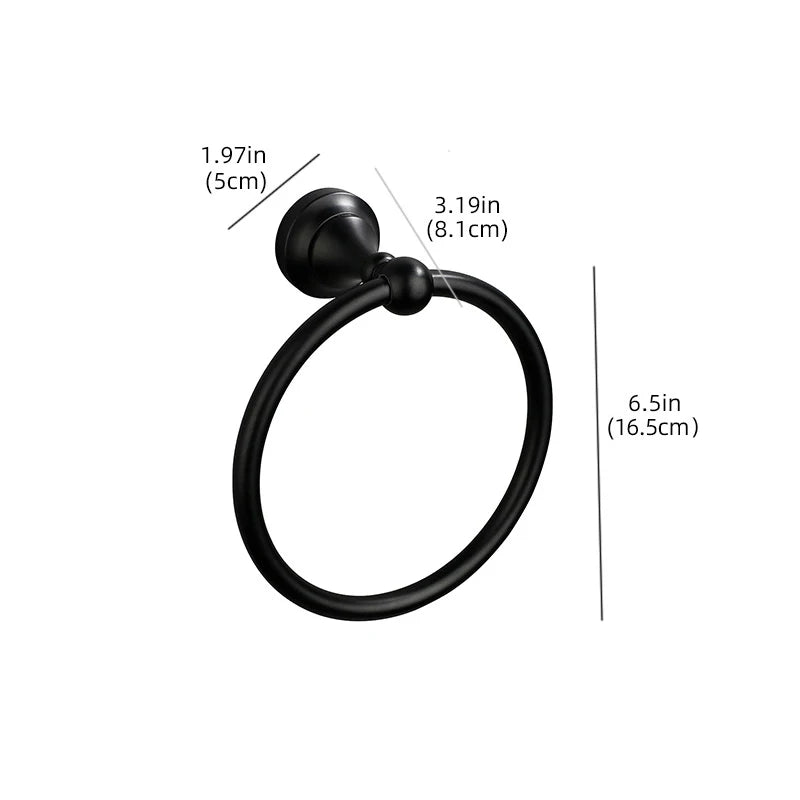 Matte Black Bathroom Accessories Hardware Set Aluminum Alloy Wall Mount Towel Bar Towel Ring Toilet Roll Paper Holder Robe Hook