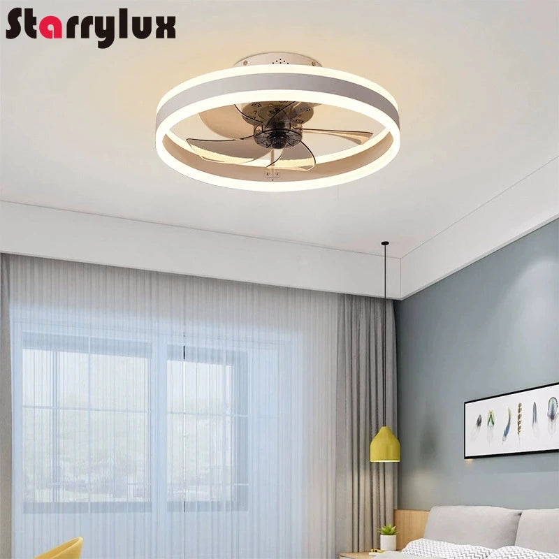 Modern Design LED Ceiling Fan Light with Remote Control for Living Room Bedroom Dinning Room