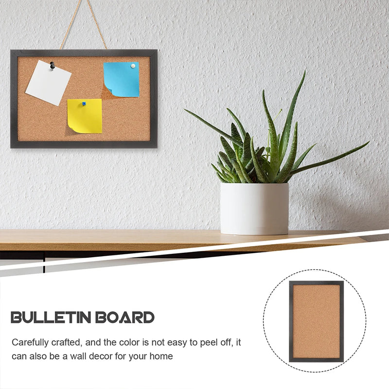 Cork Board Bulletin Picture Frame Memo Display Pin Board For Home School Decor Wall Announcement Message Reminder Photo